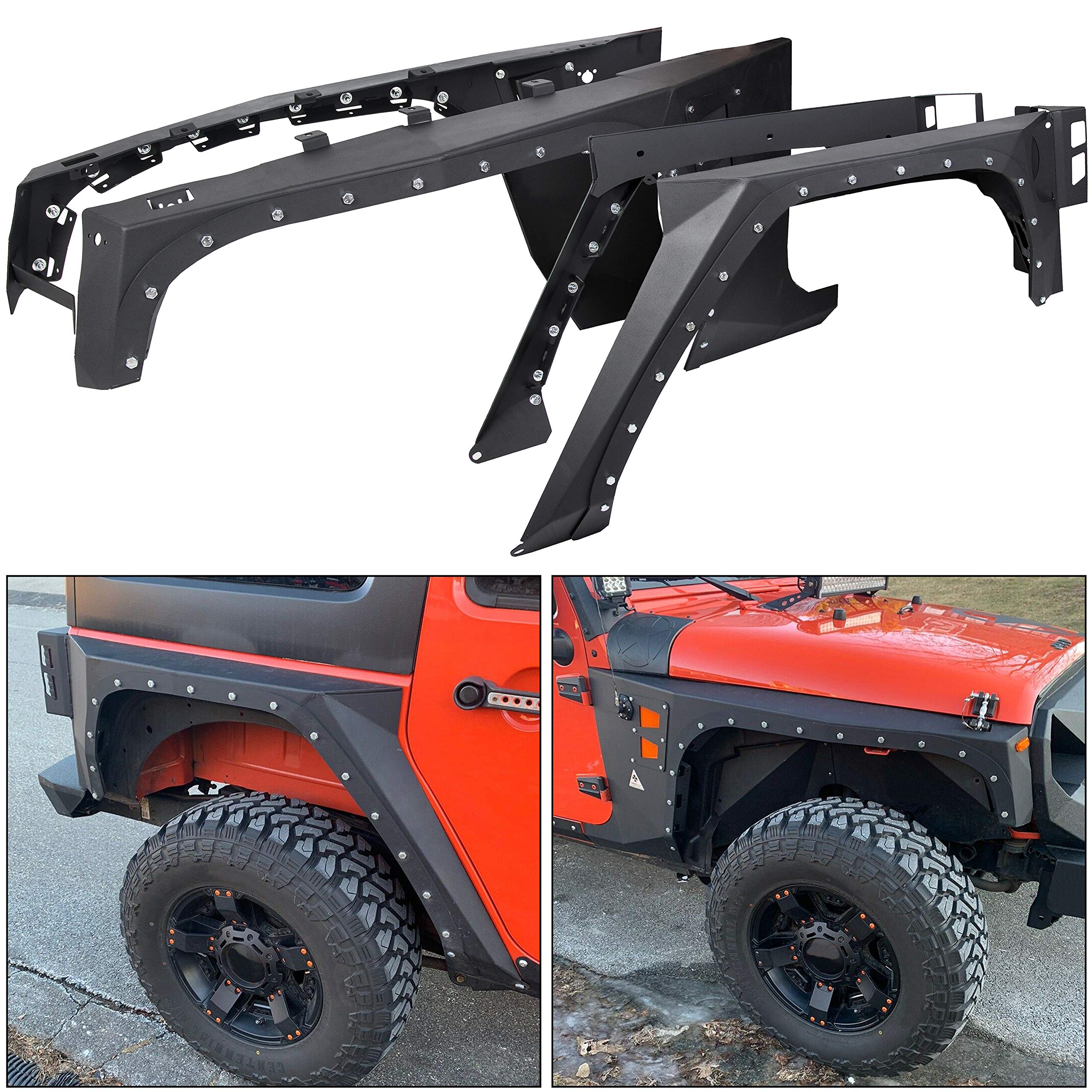 Buy ECOTRIC for 20072018 Jeep JK Wrangler Front + Rear Fender Flares