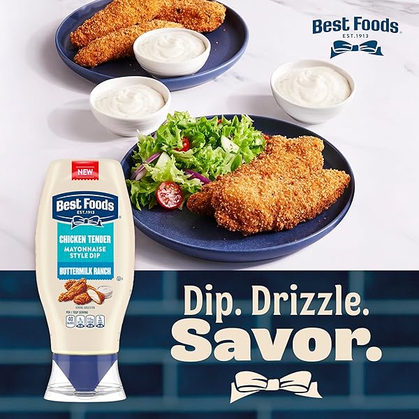 BEST FOODS BUTTERMILK RANCH CHICKEN TENDER MAYONNAISE STYLE DIP BUTTERMILK RANCH DELICIOUS FLAVOR NO ARTIFICIAL FLAVORS 11.5 FL OZ