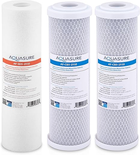 Amazon Com Aquasure Pioneer Series 5 Micron Replacement Filter For Reverse Osmosis Under Sink Water Filter 10 X 2 5 Home Kitchen