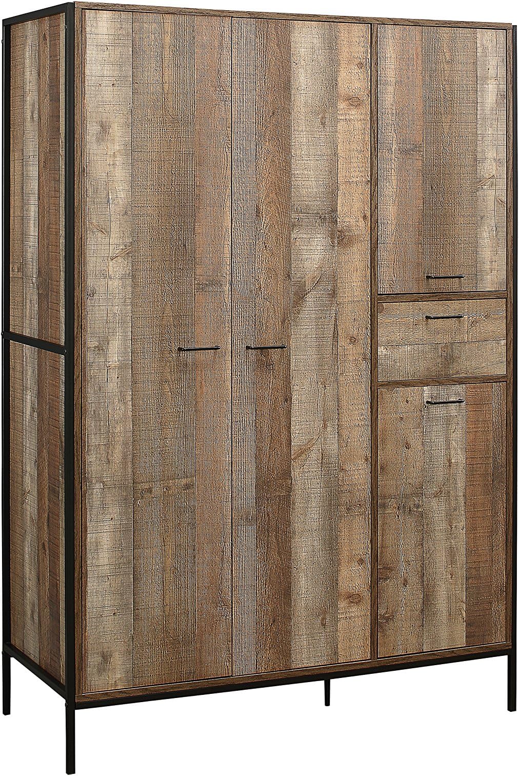BirleaUrban 4-Door Wardrobe, Wood, Rustic