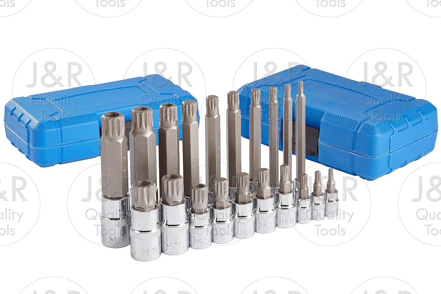 JR Quality Tools 20pc XZN 12 Point MM Triple Square Spline Bit Socket