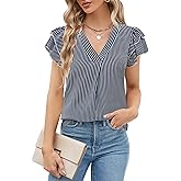 Blooming Jelly Womens Dressy Casual Shirts Short Sleeve V Neck Work Blouse Business Casual Summer Tops 2026