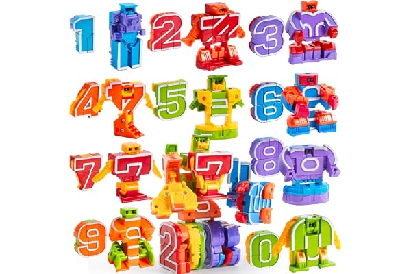 JOYIN 10 Pcs Number Robots Educational Toys, Number Robots, Action Figure Learning Toys, Birthday Gifts for Kids Boys Girls 3 4 5 6 Years Old