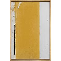 SIGNWIN Framed Canvas Print Wall Art Large Yellow Block on White Background Abstract Texture Illustrations Impressionism Contemporary for Living Room, Bedroom, Office - 16