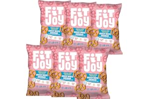 FitJoy Gluten Free Pretzels, White Cheddar Twists, Grain Free: Gluten Free Snacks with Made-In-USA Crispy Crunchiness - Nut Free, Non-GMO, Vegan Certified, 4.5 Oz, 6 Bag Pretzel Pack
