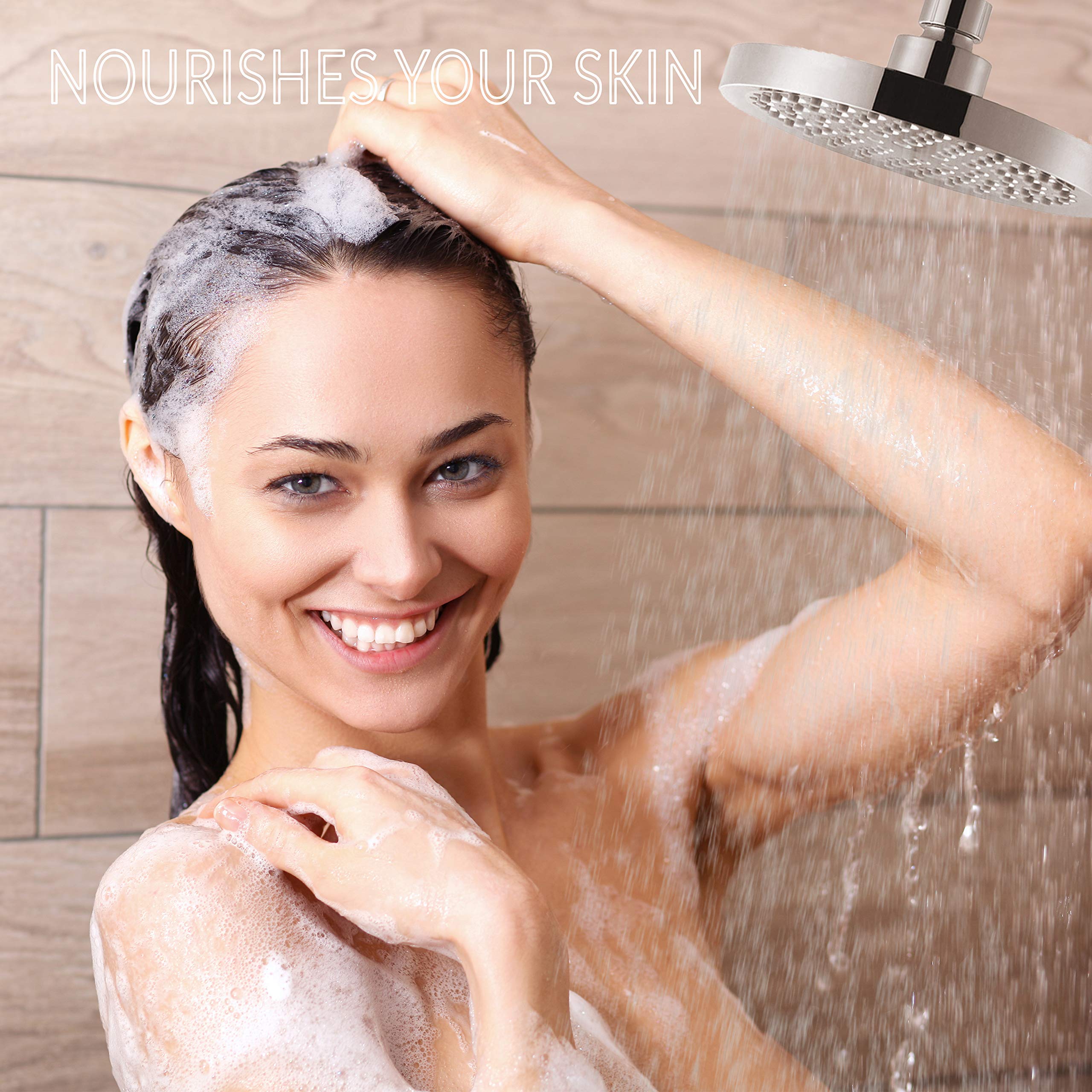 High Pressure  Six Inch  Chrome Appearance  Filter Shower Head - Rainfall  Design Bathroom   Fixtures  for  Waterfall Flow  Effect Showerhead