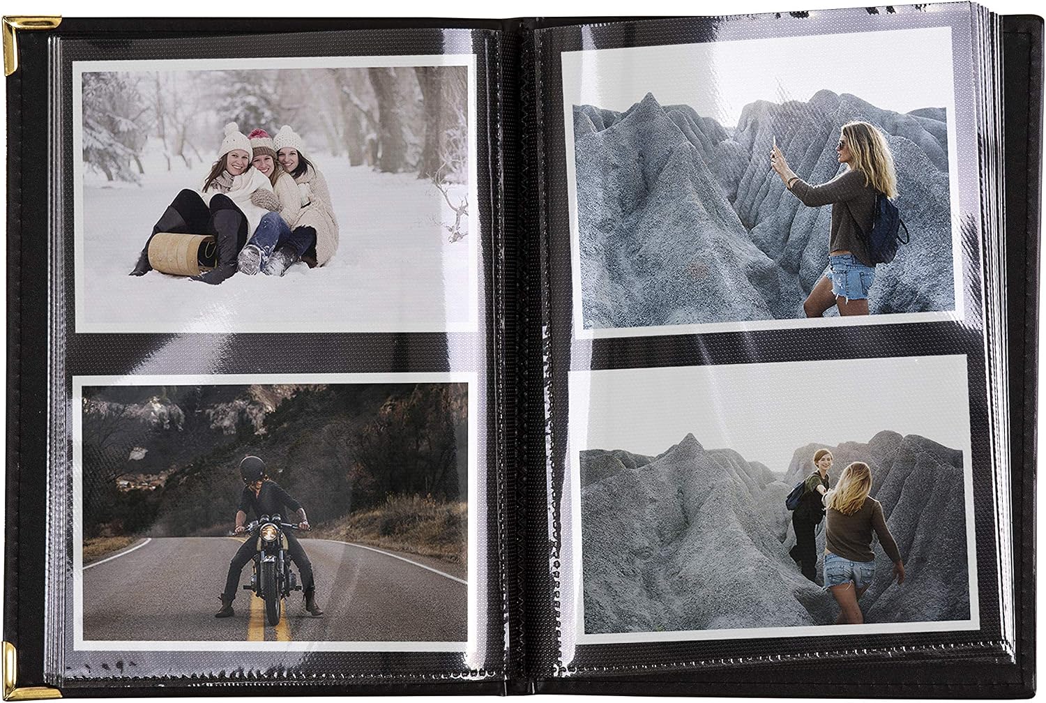 Kenro Ivory Leather Look Mini Photo Album for 36 photos 7.5x5 inch / 19x13cm with Gilt Corners Portrait Photographs - Image 5