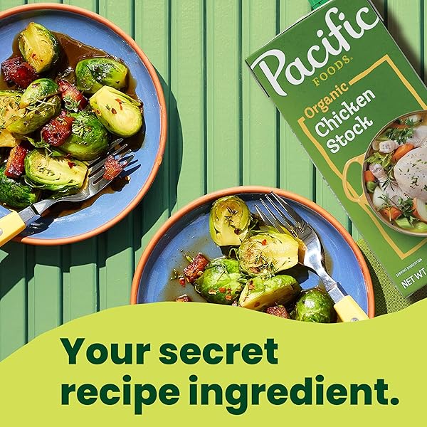 PACIFIC FOODS ORGANIC CHICKEN STOCK, 32 OZ CARTON