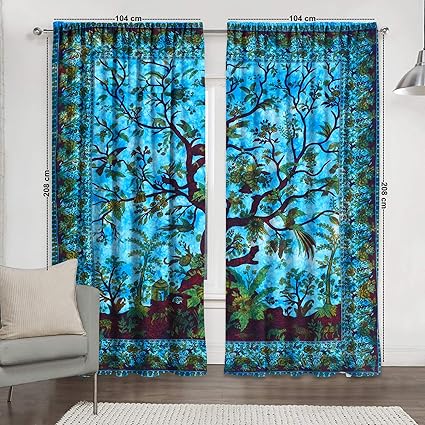 cortinas transparentes mandala ventana varilla bolsillo cortina de algodon hippie tapiz cortina de puerta cortina balcon cortinas de ventana