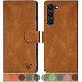 SUANPOT for Samsung Galaxy S23 5G Wallet case with RFID Blocking Credit Card Holder,Flip Book PU Leather Protective Cover Women Men for Samsung S23 Phone case Light Coffee