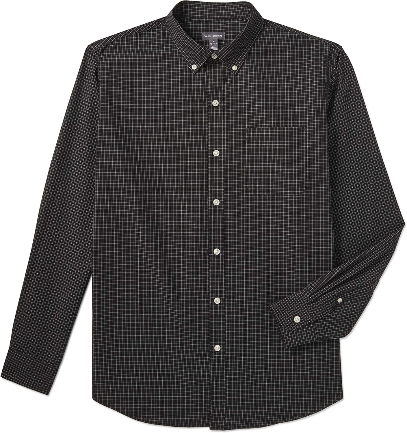 Van Heusen Men's Wrinkle Free Poplin Long Sleeve Button Down Shirt at  Men’s Clothing store