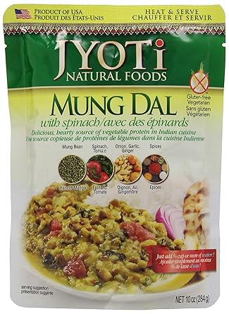 Amazon Com Jyoti Natural Foods All Natural Mung Dal With Spinach 1 X 10 Oz Indian Food Grocery Gourmet Food