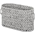 GRANNY SAYS Toilet Paper Storage, Toilet Paper Basket for Bathroom, 6 Mega Rolls Organizer Free Standing, Wicker Basket for Bathroom Storage, Grey