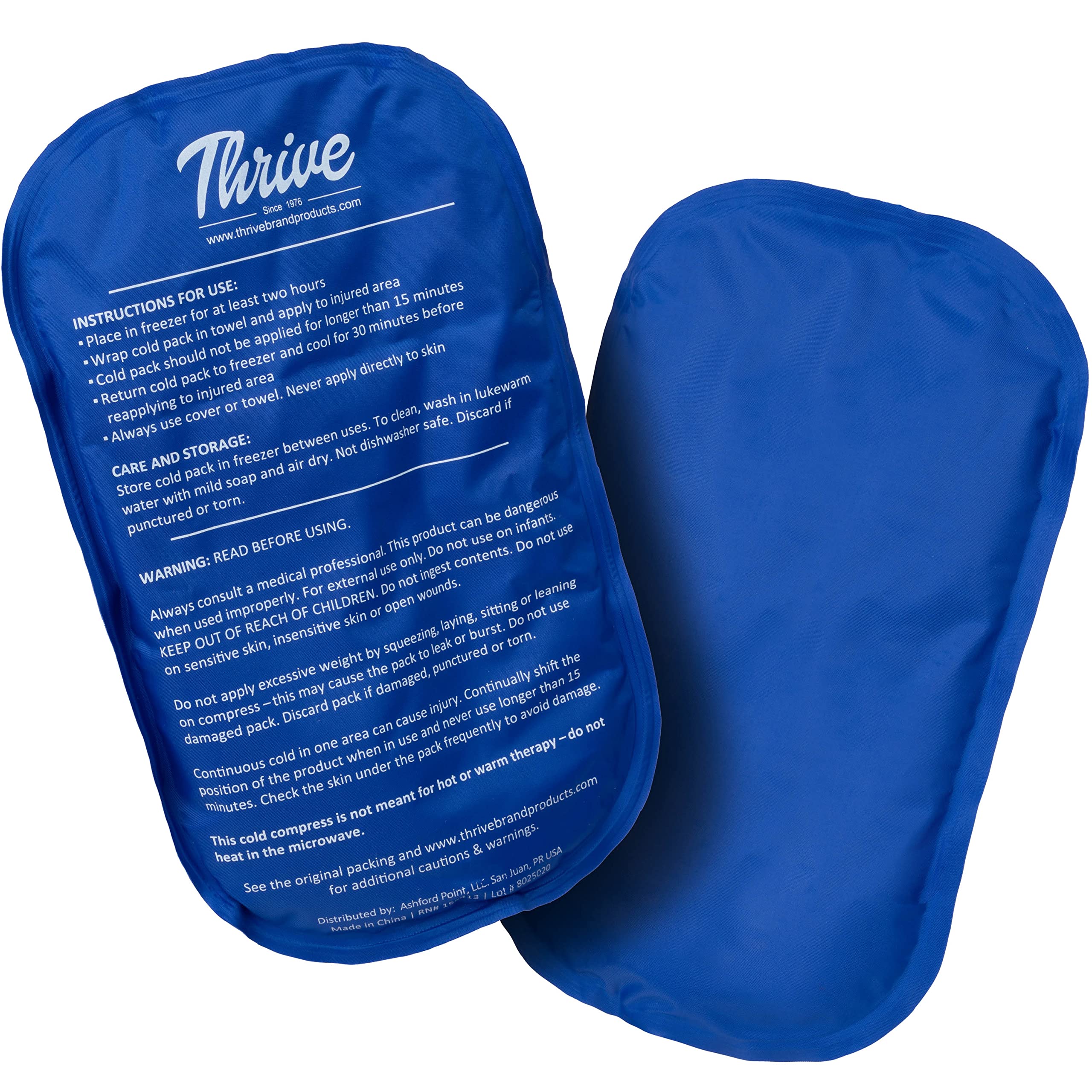 Photo 1 of Thrive Large Reusable Gel Ice Packs for Injuries - Pack of 2 Knee, Shoulder, Ankle, Wrist, Neck & Back Pain Relief - FSA HSA Eligible - Dark Blue