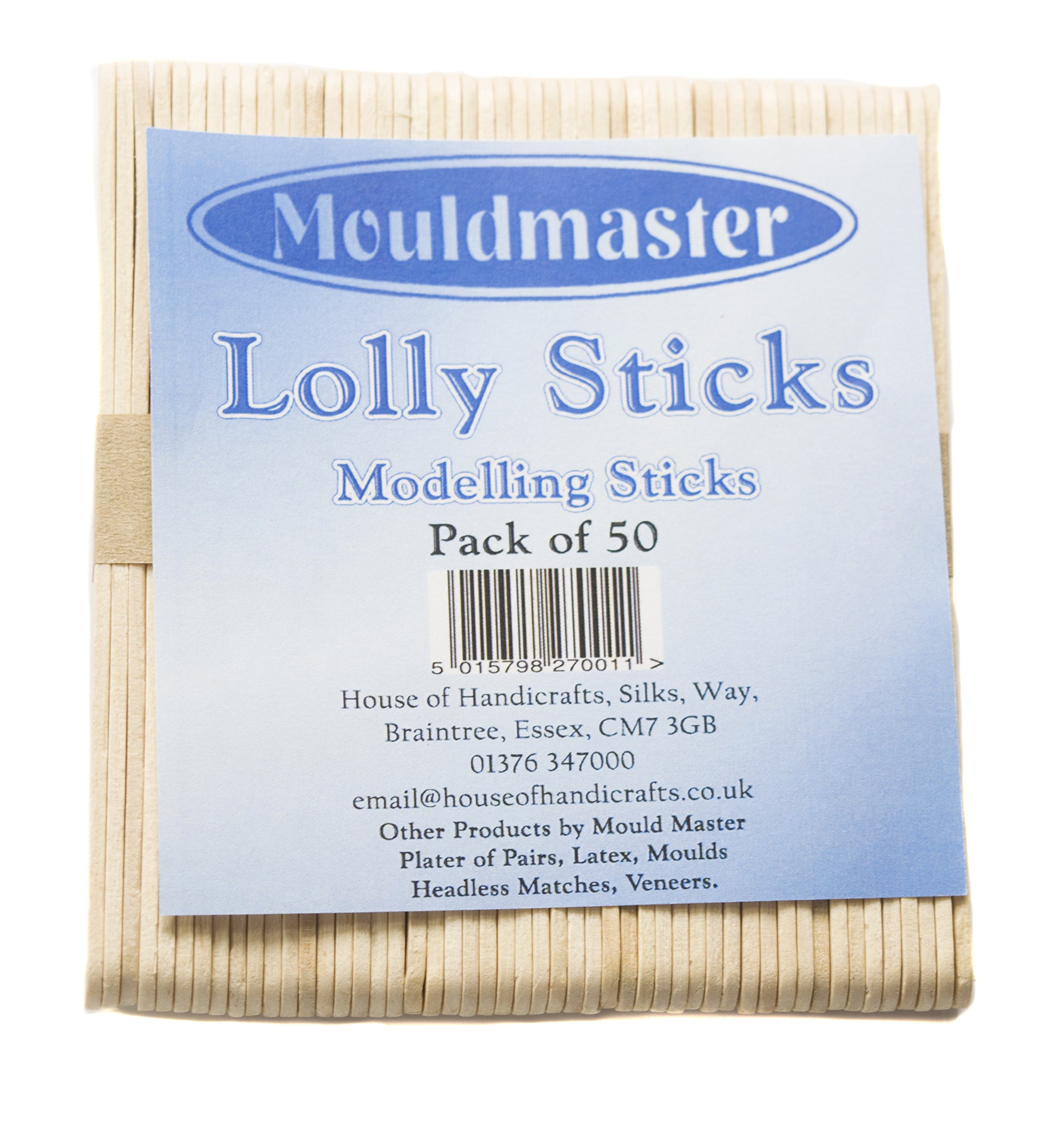 Mould Master Lolly Sticks, Wood, Brown, Pack of 50