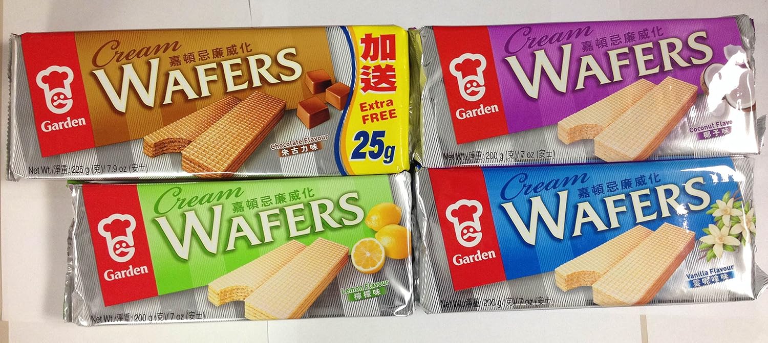 Garden Cream Wafers Variety Package (Pack of 4) Grocery