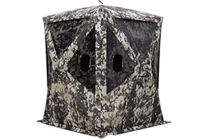 Barronett Blinds Big Mike HD Hub Hunting Blind, 2 Person Pop Up Ground Blind, Crater™ Core Camo, BMHD300CC