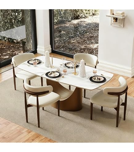 Amazon.com - Sdorens Modern Dining Table, Antique White Sintered