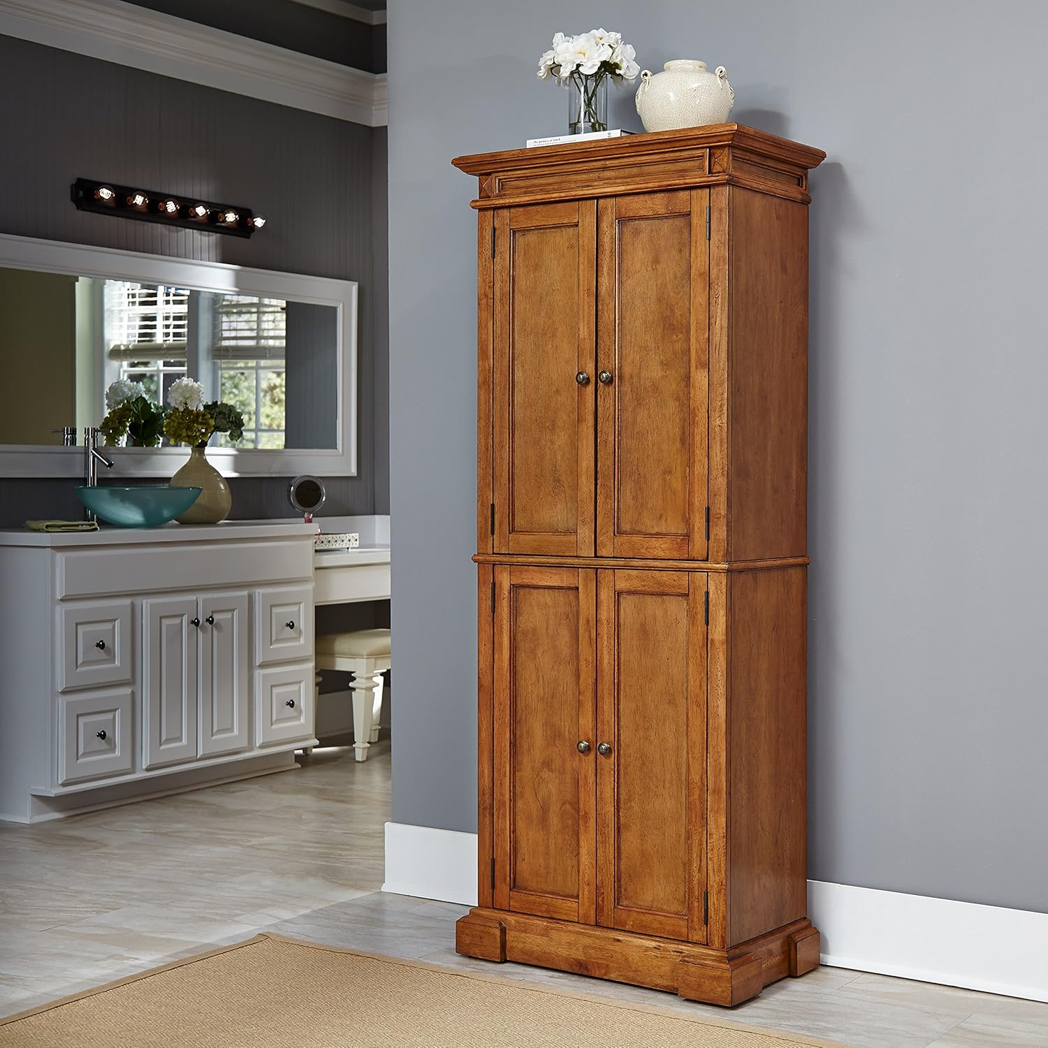 Americana Distressed Oak Pantry by Home Styles: Furniture & Decor