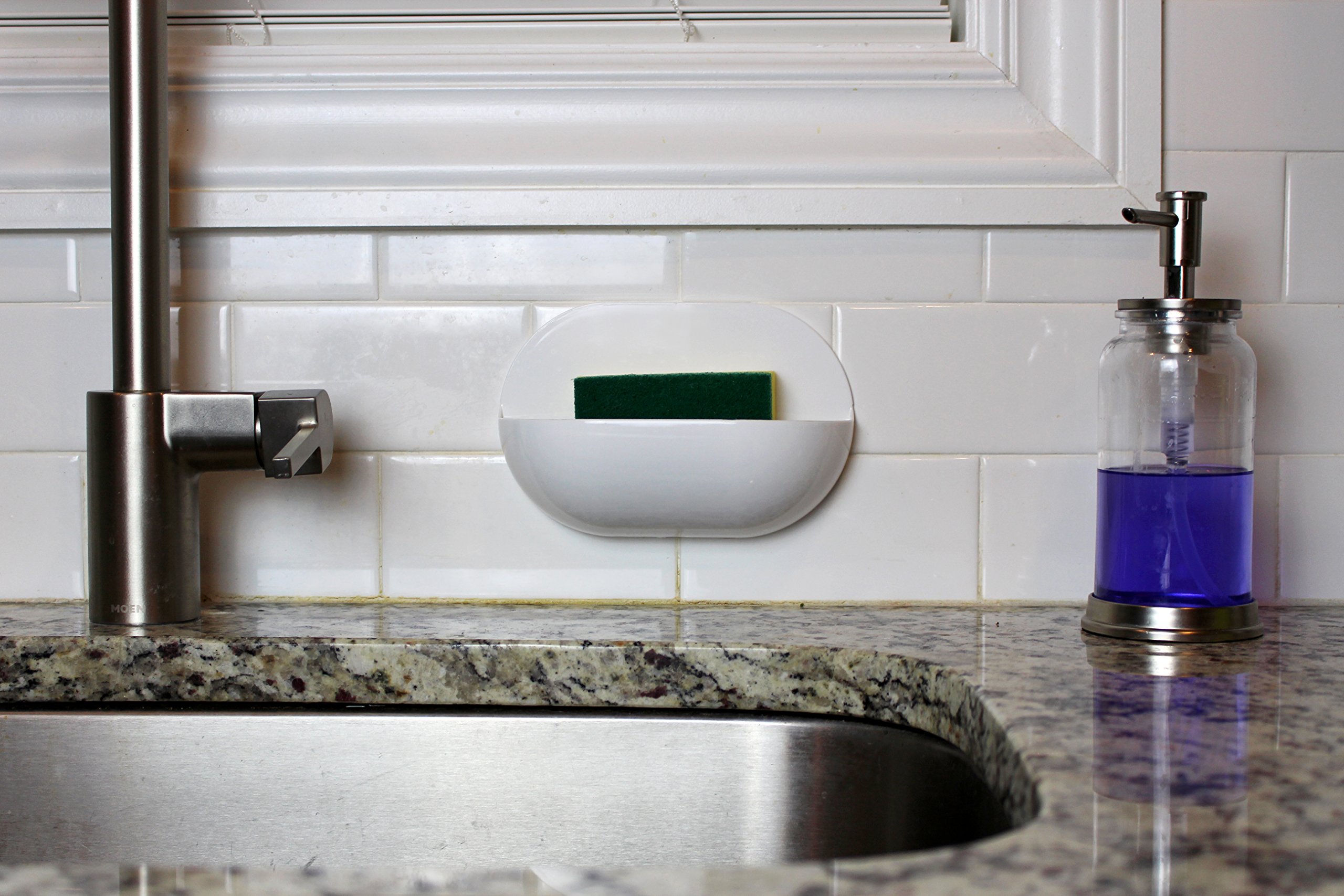 Pocket Series Self-Adhesive Wall Mount Organizer Caddy – 2 Pack – Plastic - White by O-Life