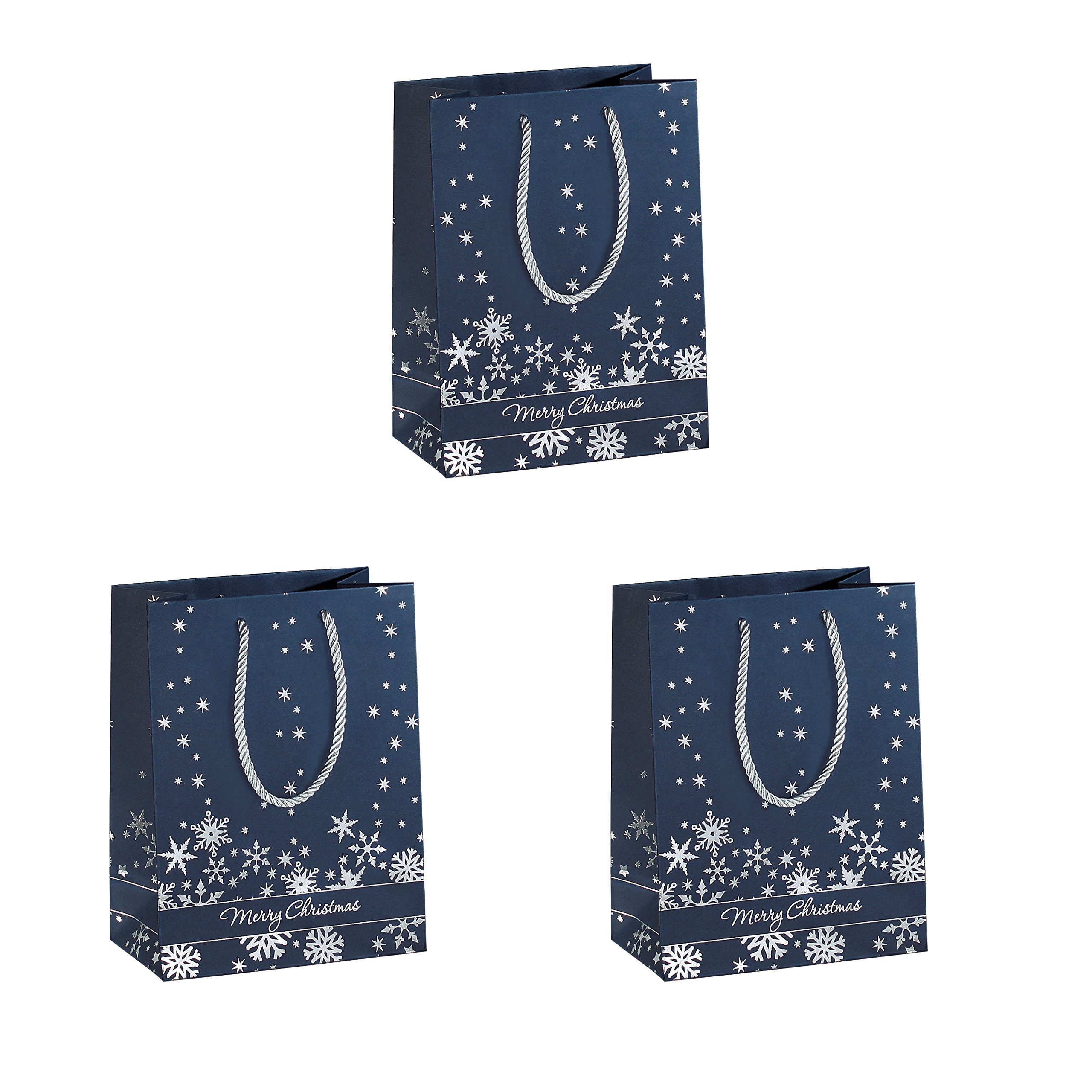 SIGEL GT111 Bag "Silver Snowflakes", small, 17 x 23 x 10 cm, 3 Pieces