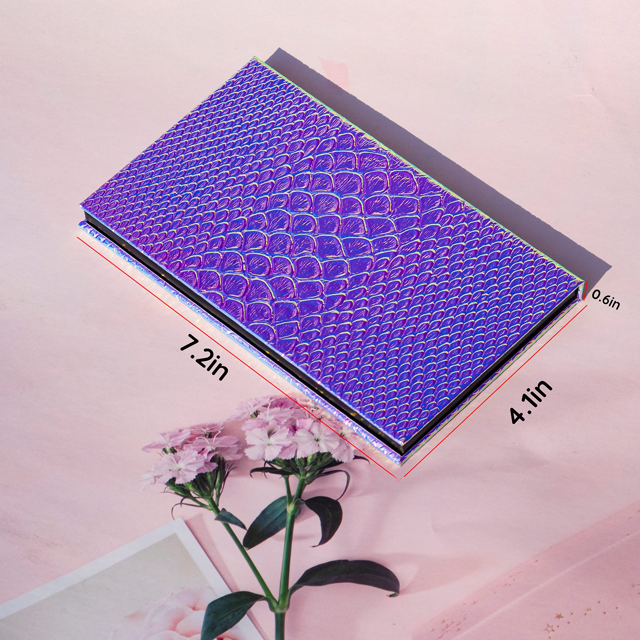 SZDYM Mermaid Empty Magnetic Palette, Fish scale Empty Magnetic Palette for Highlighters Eyeshadows Lipstick Blush Powder Rectangle Large size (Fish Scales)