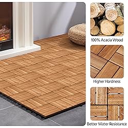 Yaheetech 108pcs Hardwood Interlocking Patio Deck