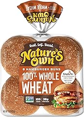 Nature's Own 100% Whole Wheat Hamburger Buns, Sandwich Buns, 8 Count