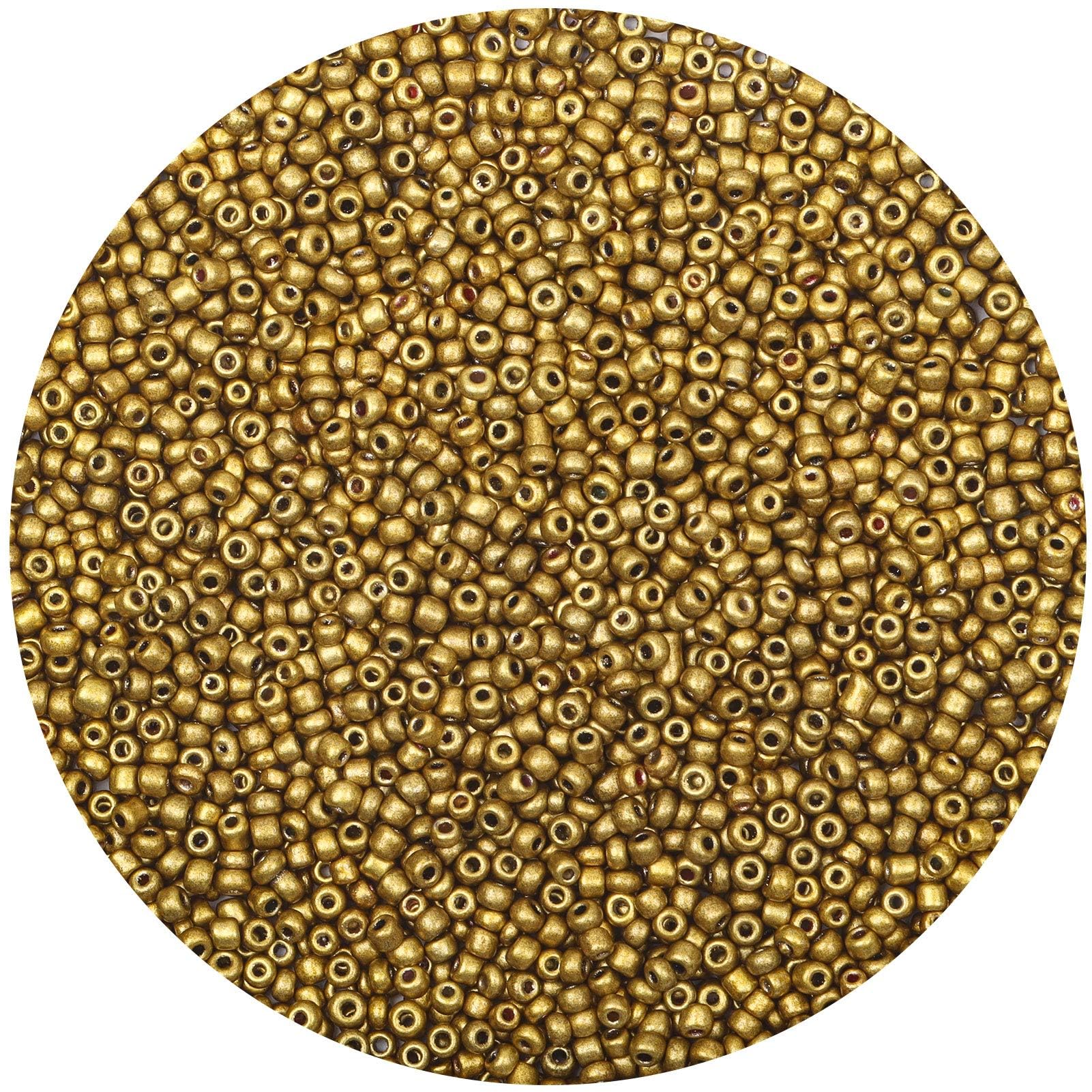 Gkelaly 10000Pcs Gold Glass Seed Beads Bulk for Jewellery Making, 2mm Small Pony Beads for Bracelet Necklace Earring Making & Crafting — image 1
