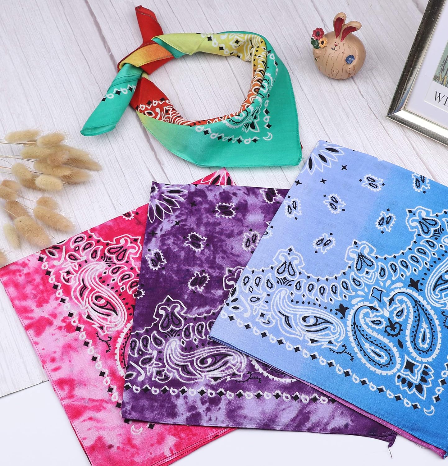 sailimue 12 Packs Paisley Bandanas Cotton for Men Women Unisex Dog Rave Bandanas Handkercheif Face Bandana Bulk: Jewelry