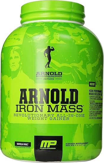 Amazon Com Musclepharm Arnold Schwarzenegger Series Iron Mass Weight Gainer Vanilla Malt 5 Pound Health Personal Care
