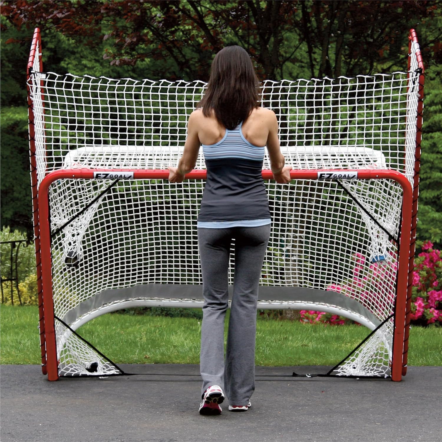 EZ Goal Folding Hockey Training Goal Net w/ Backstop, Targets, & Shooter Tutor : Sports & Outdoors