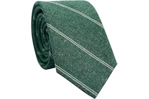 BELLUNO 2.5 inch Skinny Ties for Men, Solid Cotton Linen Neckties