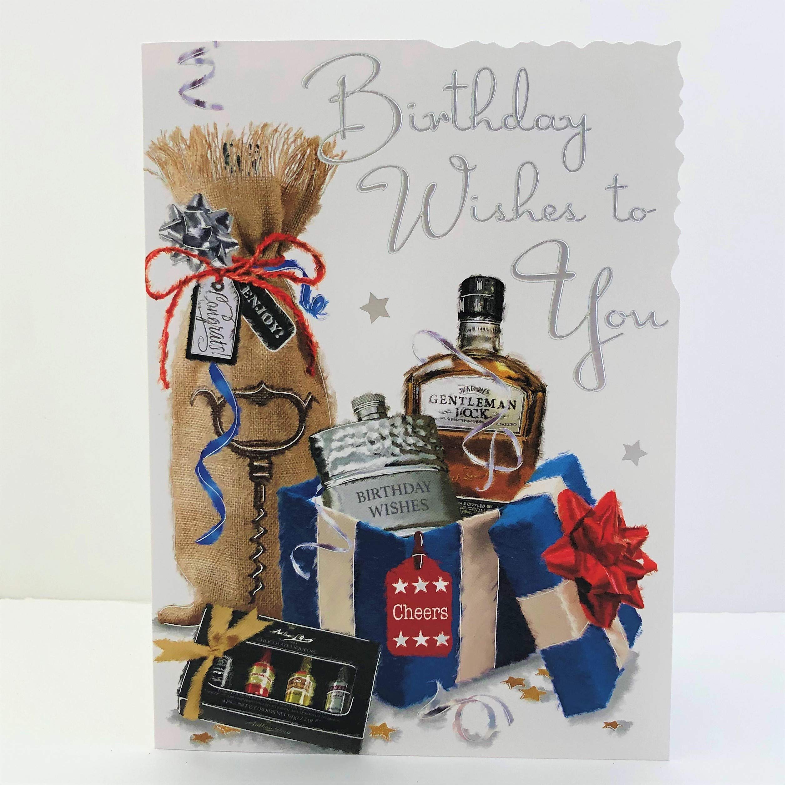 Jonny Javelin Male Birthday Wishes to You Card - Whiskey Presents