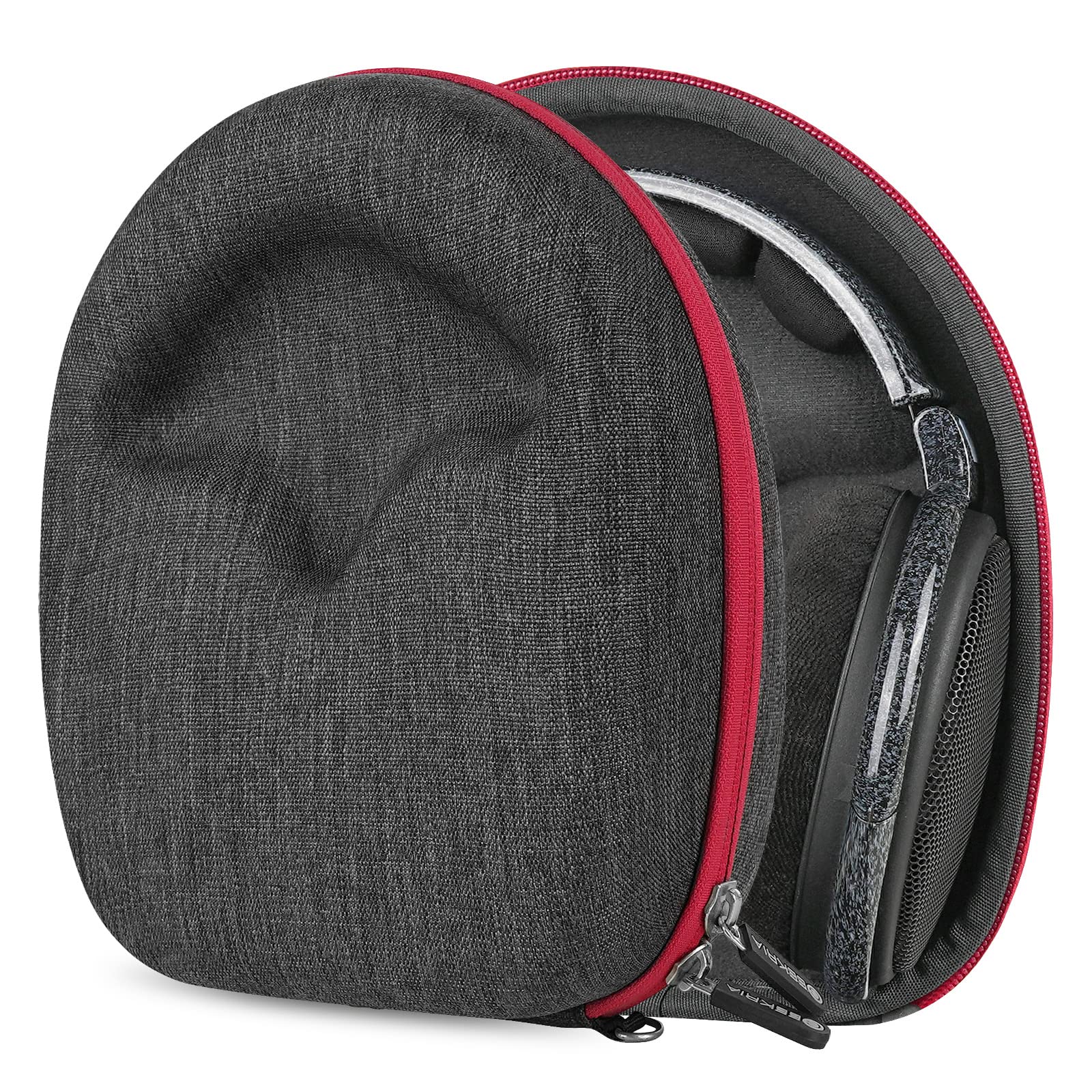 Geekria Shield Headphones Case Compatible with Sennheiser HD 660S2/660S/598/550/505 and More, Replacement Hard Shell Travel Carrying Bag with Cable Storage (Dark Grey)