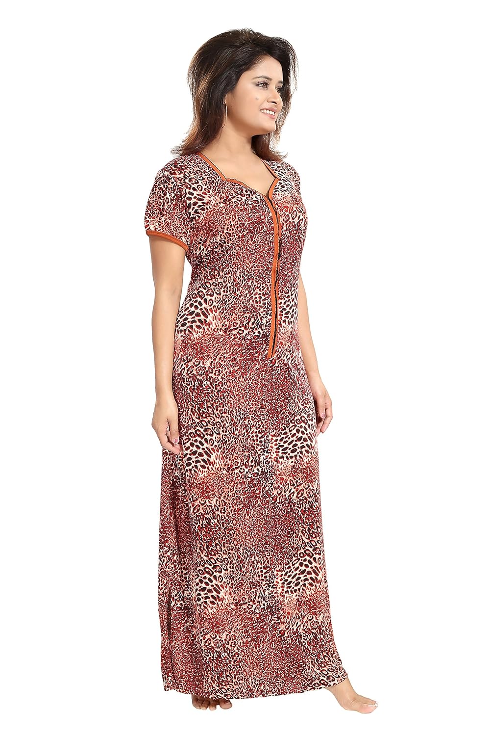 tucute tiger print nighty/night gown/nightwear/with 16" long zip.