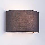 HARPER LIVING Indoor Wall Light with Switch Grey Fabric Shade E27 view 4