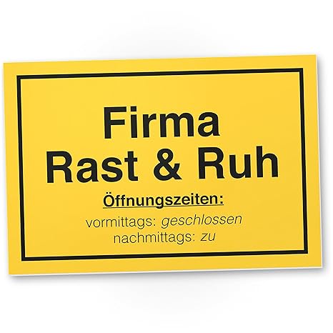 Dankedir Firma Rast Ruh Kunststoff Schild Mit Spruch Türschild Büro 30 X 20 Cm Lustige Geschenkidee Geburtstagsgeschenk Kollegenchef