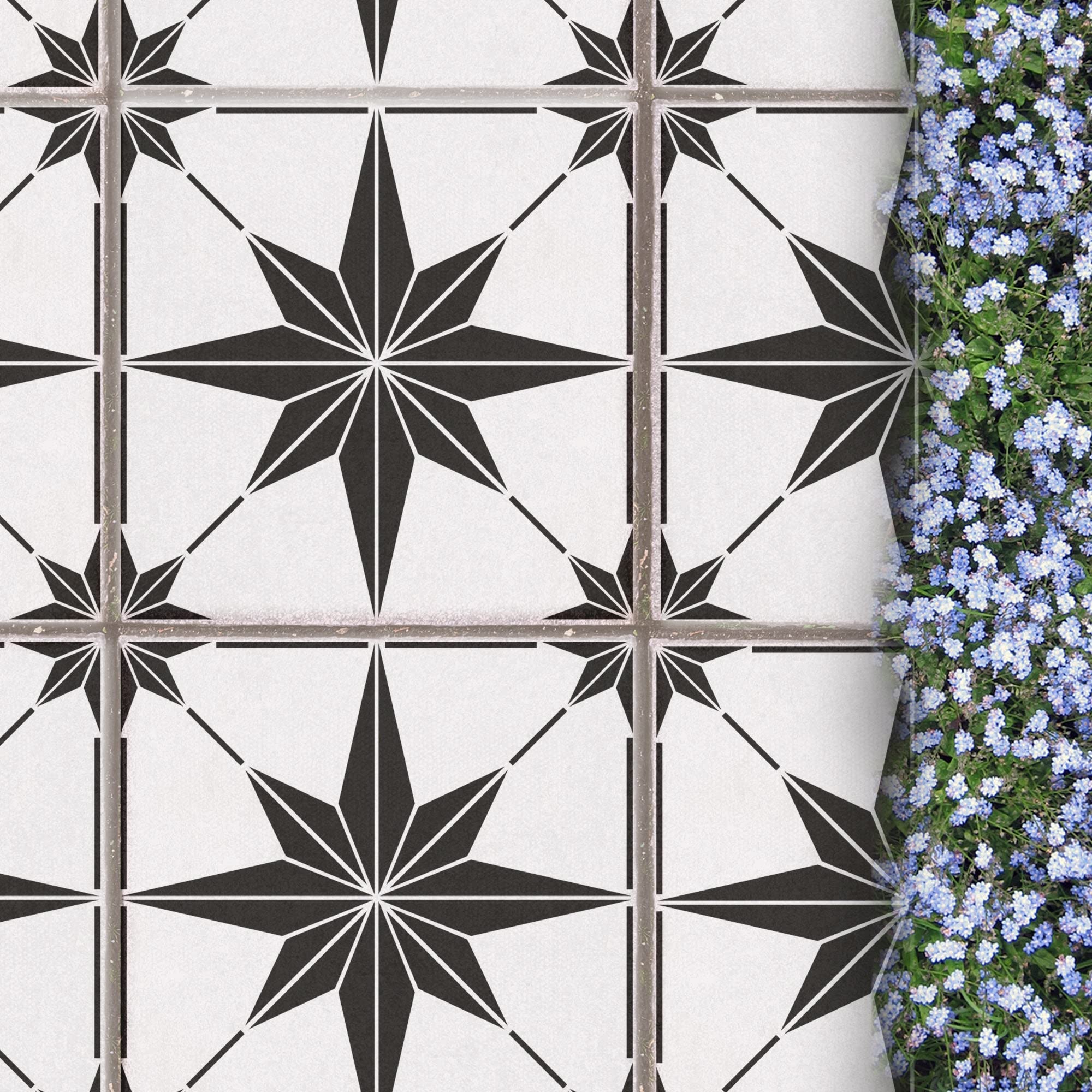 2 x Stencil for Garden Patio Paving Slabs 45x45 cm - 1x Large Pattern Zarzis