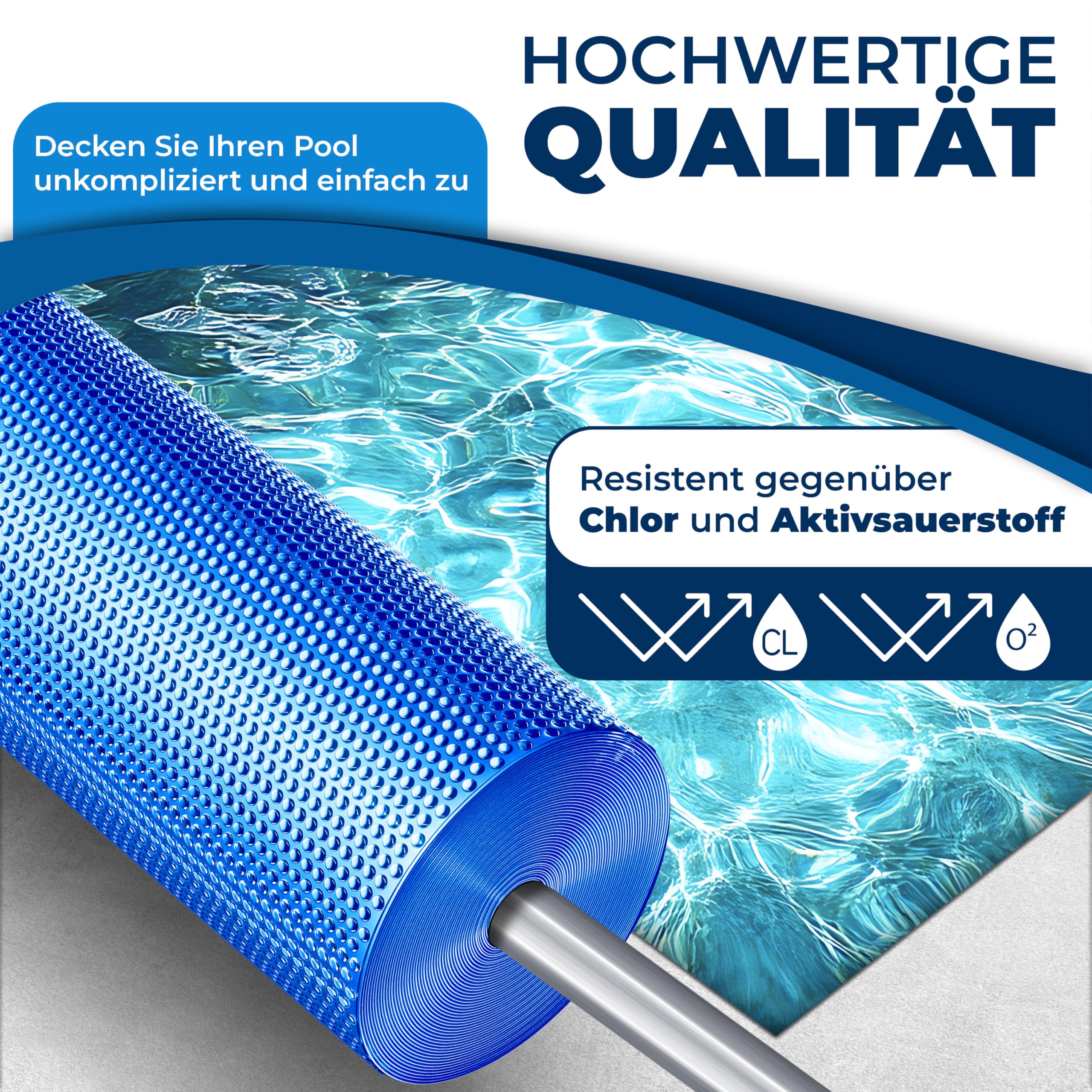 KESSER® Pool Solarabdeckplane Rund Ø 366 cm, Solarfolie 120 µm, Solarabdeckung Solarplane zuschneidbar, Poolheizung Wassererwärmung Wärmeplane, Poolsolarplane mit 1x Schere, 1x Lochzange & 12x Ösen 3
