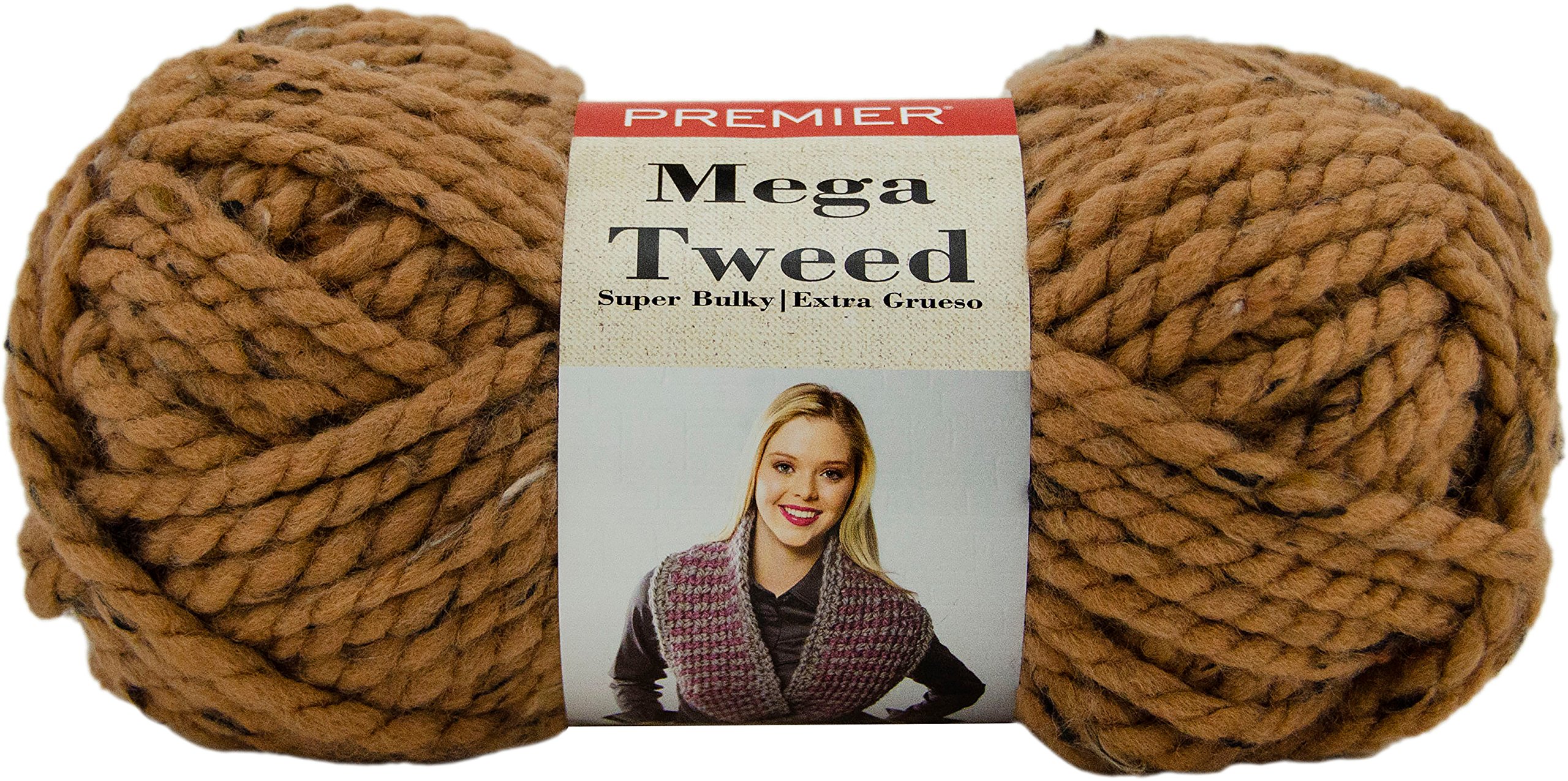 PREMIER YARNS Yarn MEGA Tweed Camel, Multi, One Size