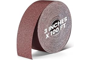 80 Grit Sandpaper Roll 3''x100 ft Long Continuous Emery Cloth Drum Sander Sand Paper Roll for Wood Furniture Finishing Metal 