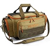 MoiShow Fishing Tackle Box Bag - Fishing Bags for Saltwater or Freshwater (#Khaki) Fishing Tackle Bags - Padded Shoulder Strap - Tackle Bag for 3600 3700 Tackle Box