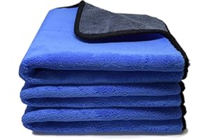 Kemes Microfiber Towels for Cars 3 Pieces 500 GSM polishing Cleaning Home, car and Motorbike - 12 x 12 Inches (30x30cm)