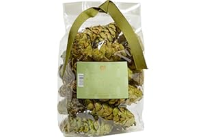 Hillhouse Naturals Balsam Fir & Cedar 8oz Potpourri Green Pine Cones. Fresh Green Notes, snowkissed Balsam fir and Crisp Cedar Waft a Breath of Winter air into Your Home. Made in The USA.