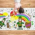 OHOME St. Patrick's Day Giant Coloring Poster/Tablecloth - St Patricks Day Decorations - 30 x 72 Inches Jumbo Paper Coloring Banner Kids Gifts Party Decorations - St Pattys Day Crafts for Kids