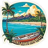 Saint Kitts and Nevis Sticker 4 Inch City Travel Souvenir Destination - Waterproof Vinyl Decal for Laptop Water Bottle Car Tumbler - Durable Aesthetic Long-Lasting Stickers for Adults ID44990