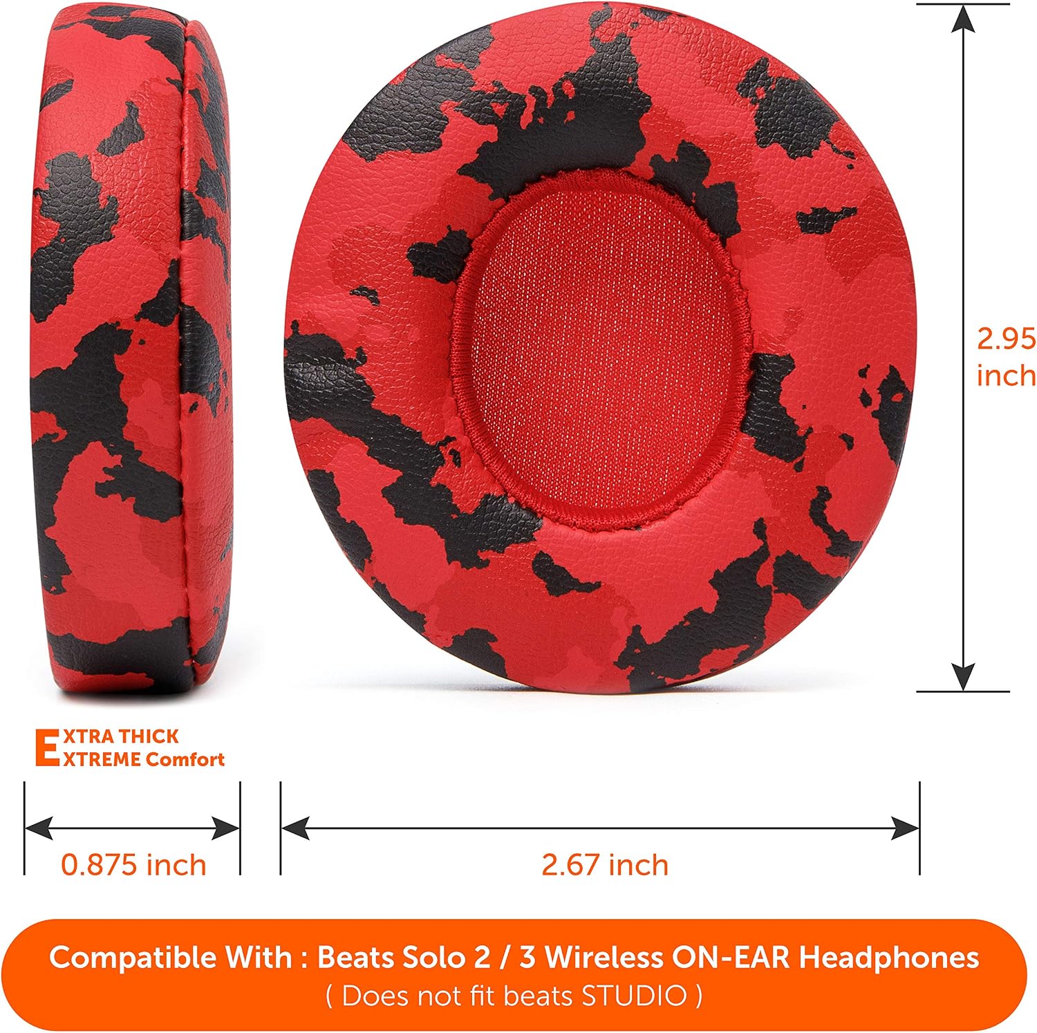 Wicked Kissen Beats Solo 2 Ohr Pad Ersatz Kompatibel Mit Solo 2 3 Wireless On Ear Kopfhorer Rot Camo Amazon De Audio Hifi amazon de