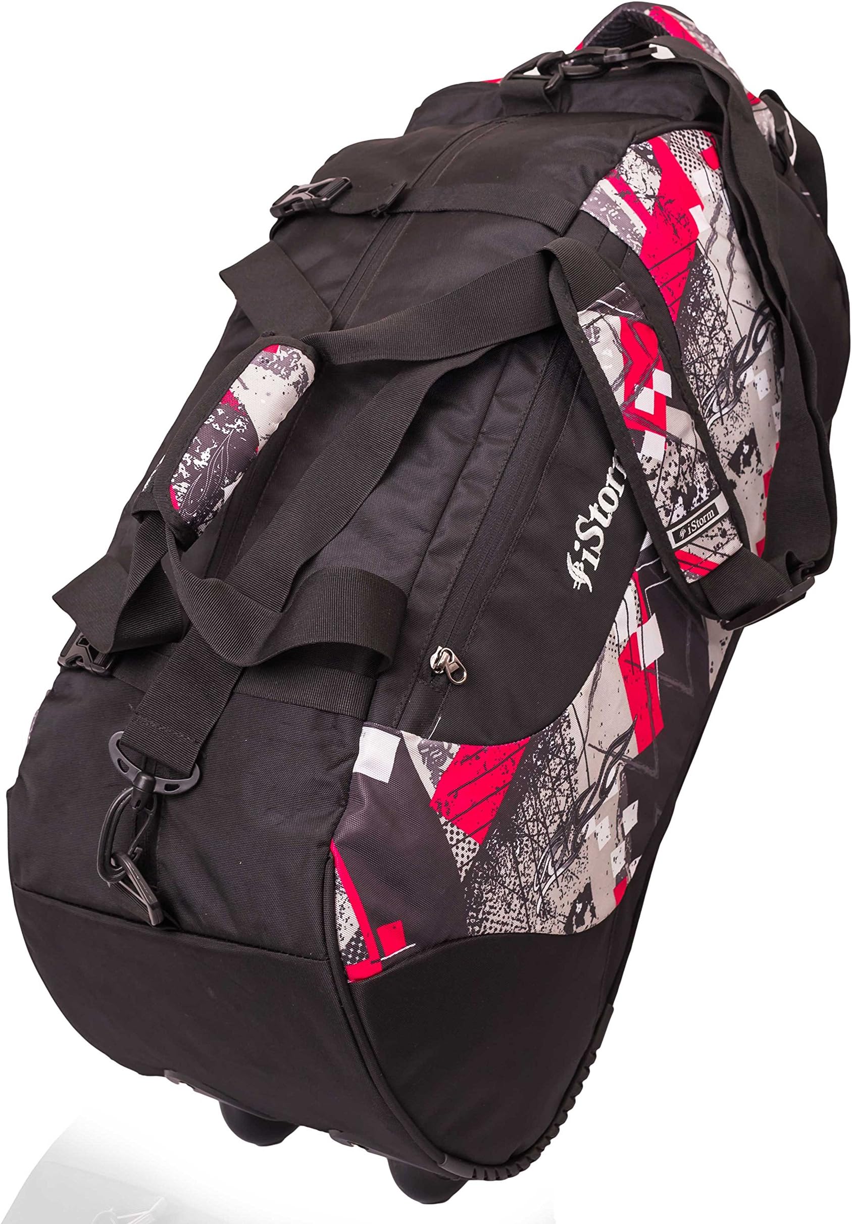 Wheeler Travel Duffel Print Pink & Black Trolley Bag