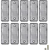 WUSHIXAN 10 Pack White Screw on Rectangular Reflectors | for Mailbox, Motobikes, Trailers, Trucks, Boats, Suv's, RV's